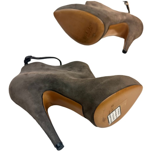 Givenchy Women’s Heels Fetish Tstrap Ankle Booties Gray Suede Size: 5.5 - Picture 9 of 16